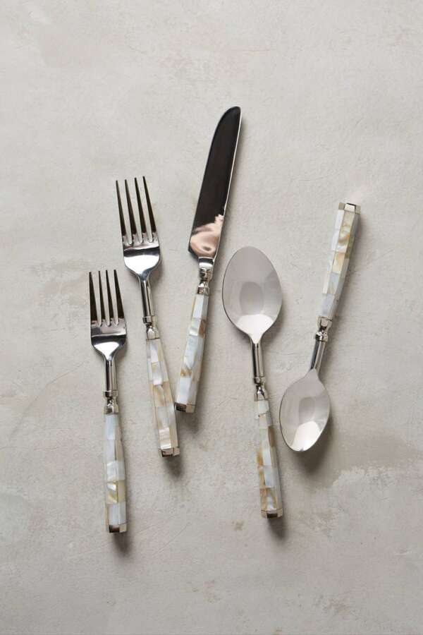 ชุดช้อนส้อมลายหินอ่อน - ชุดช้อนส้อมสแตนเลสด้ามลายหินอ่อน