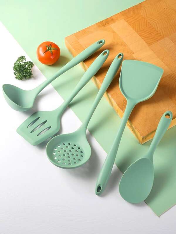 ชุดเครื่องครัวพาสเทล - ชุดเครื่องครัวซิลิโคนสีเขียวอ่อน 6 ชิ้น