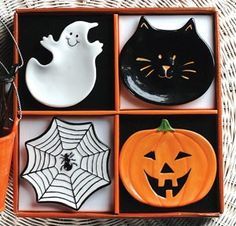ชุดจานชามฮาโลวีน - ชุดจานชามเซรามิกรูปฟักทองและแมว